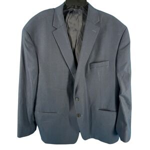 Lauren Ralph Lauren Suit Jacket Mens 52R Blue Houndstooth Polyester Business